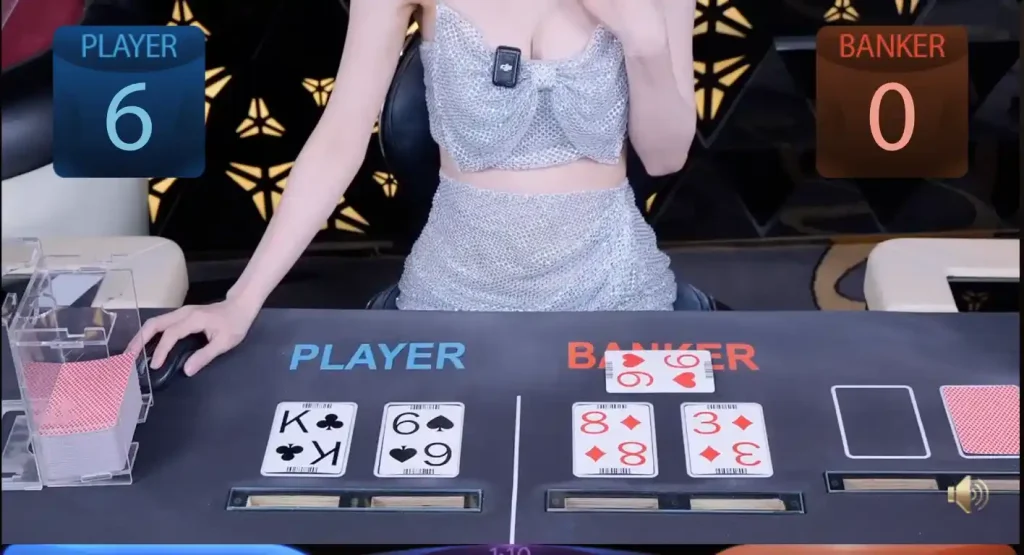 Một phiên chơi baccarat đang diễn ra tại trang 789BET